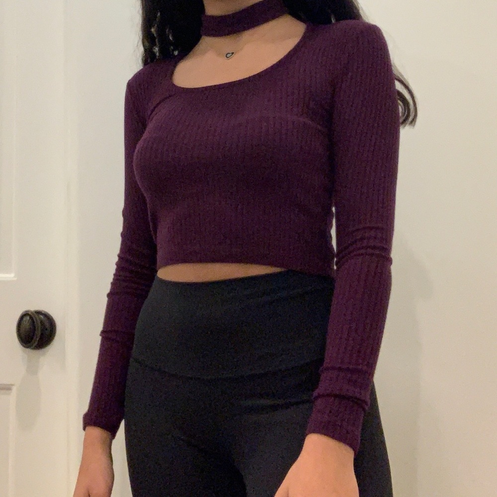 Burgundy Crop Top